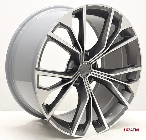 21" RS Style Gunmetal Machined Wheels Fits Audi A7 S7 Q5 Q7 Q8 SQ7 RSQ8 Etron