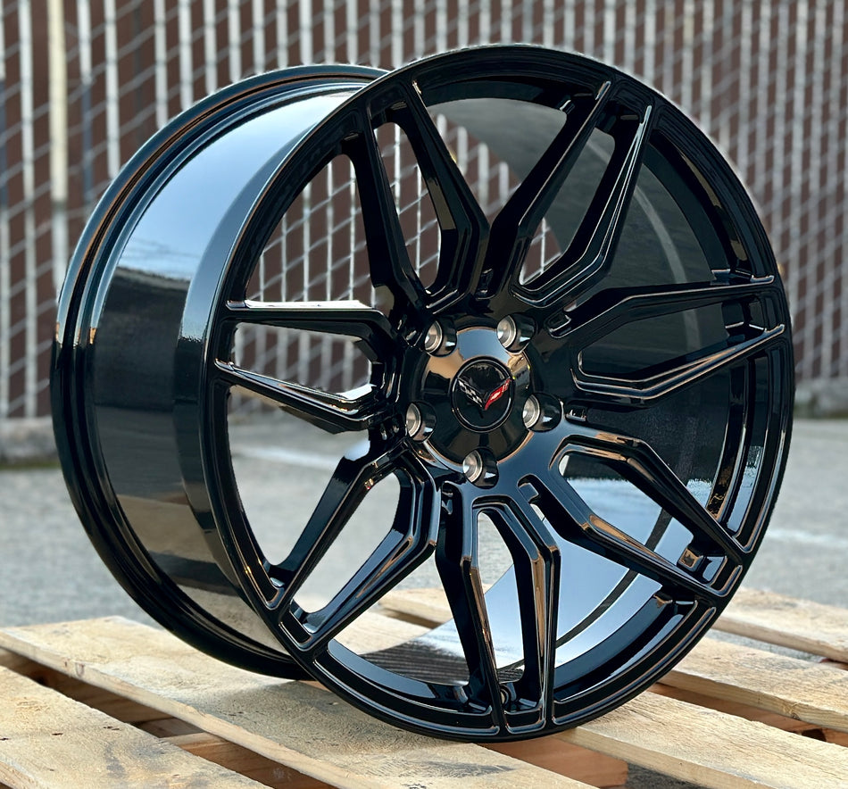 19" & 20" Gloss Black Monoblock Forged Light Weight Wheels Fits Chevy Corvette C8 Stingray Z06 Performance (2020 & Newer)