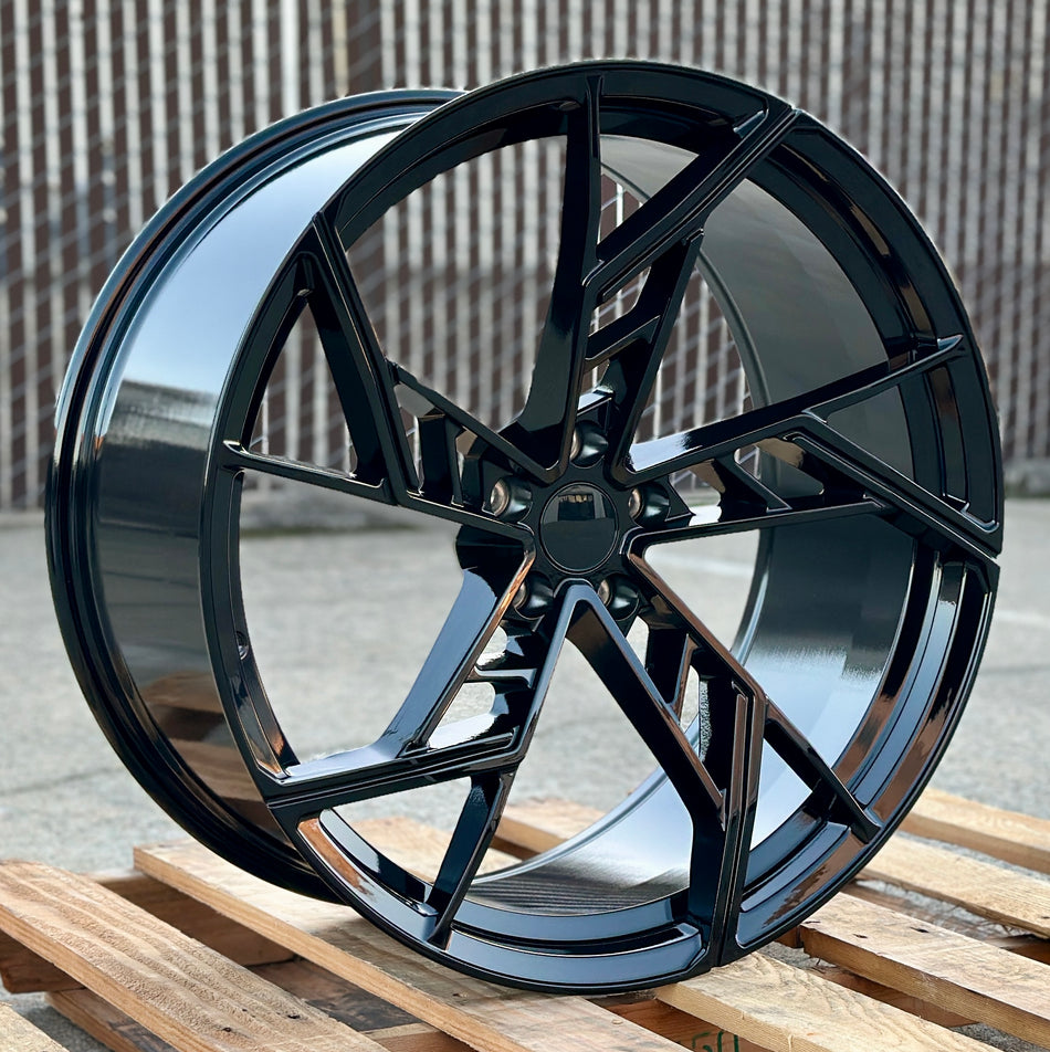 22" ABT RS6-LE Gloss Black Wheels Fits Audi A5 S5 A6 S6 A7 S7 RS5 RS6 RS7 RSQ8 Q3 Q5 Q7 Q8